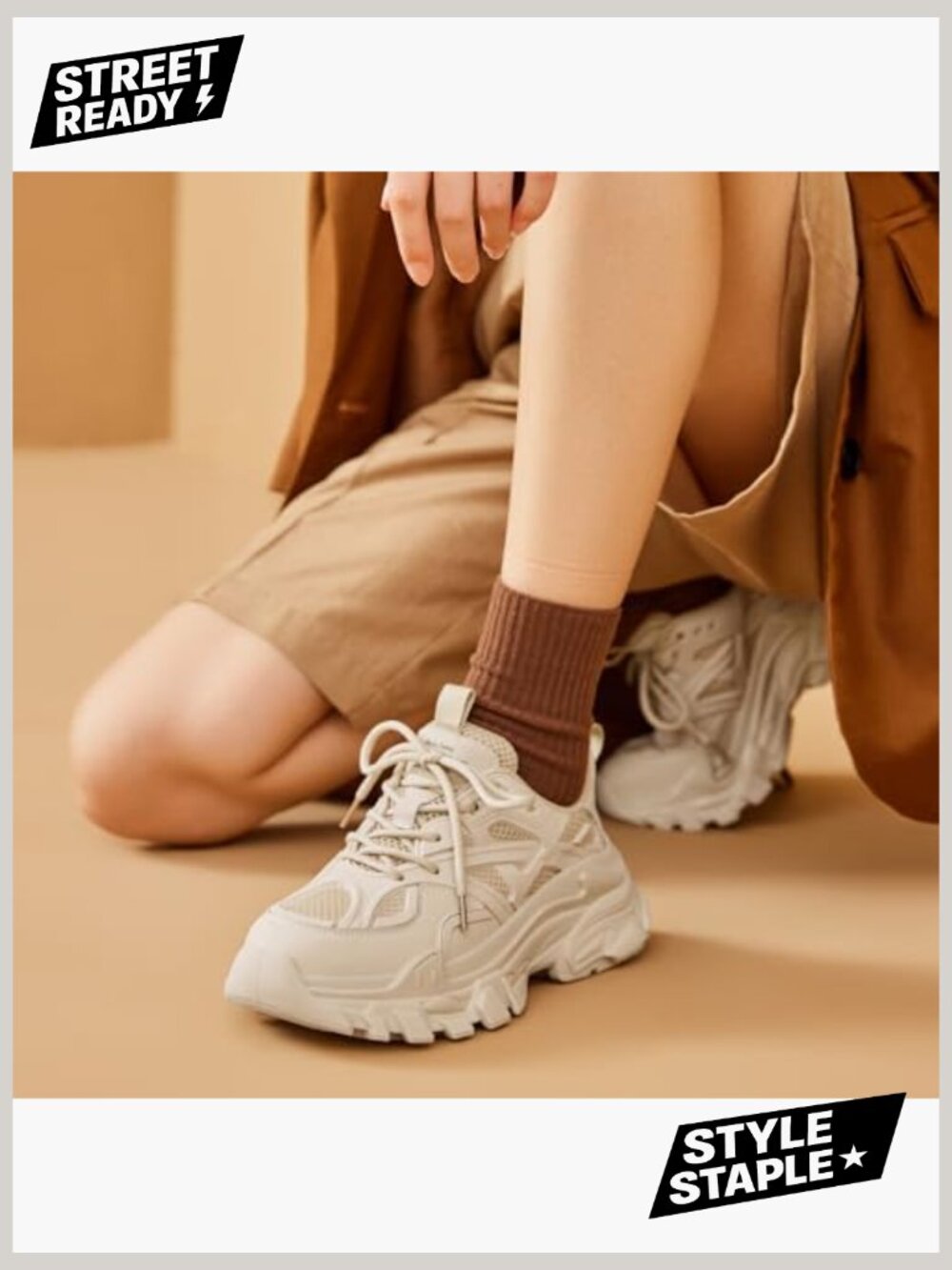 Chunky Platform Sneakers Women Fashion Dad Shoes Casual Lace-up Walking - Picture 2 of 7